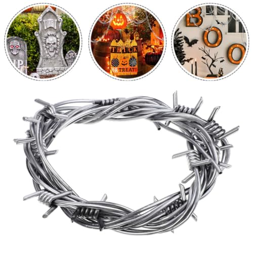 Cadena de alambre de púas falso para pasajes del terror y accesorios de disfraces, 8 uds 8