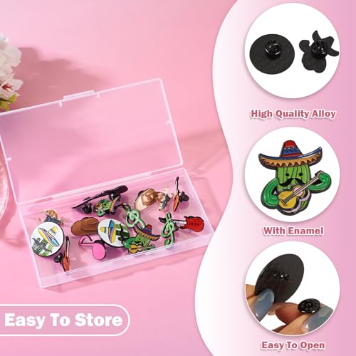 Image of Cheriswelry 16Pcs Enamel Backpack Pins Set Western Cowboy Music Theme Enamel Lapel Pins Brooch Button Pin 14.5-41mm for Clothes Jacket Hat Bag Decoration