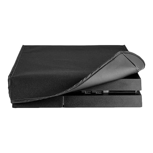 eXtremeRate Prueba de Polvo para ps4 Consola Funda Cubierta Protectora Horizontal Diseño de Doble Capa Forro Corte Preciso Fácil de Acceso los Cables Guardapolvo para ps4 Standard(Negro) - imagen 2