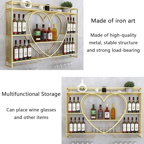 Présentoir à vin mural moderne avec support de verres en fer intégré - 7