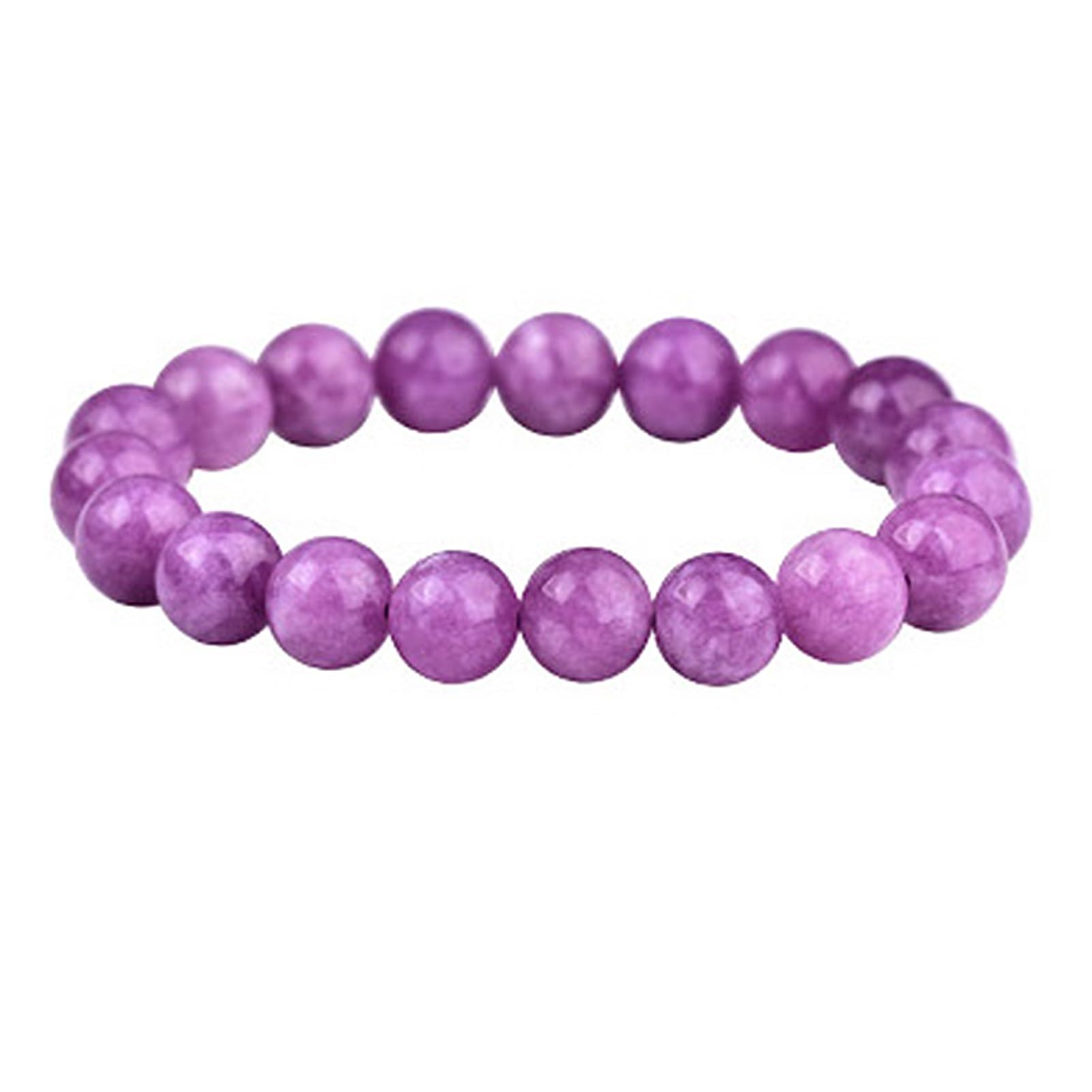 Bracelet extensible jade violet contre le stress : bijou améthyste