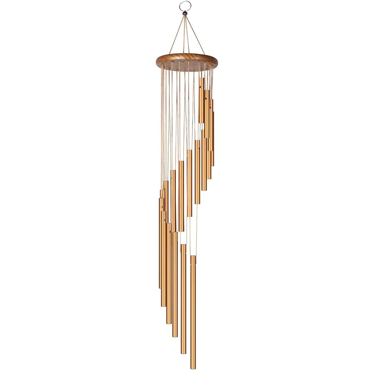 Wolblix Wind Chime for Home, Garden, Patio, Decoration and Meditation and Best Gift for Birthday, Anniversary, Home VASTU Pooja and Return Gift, Elegant Chime for Garden (36 Inch, Gold)-image-13