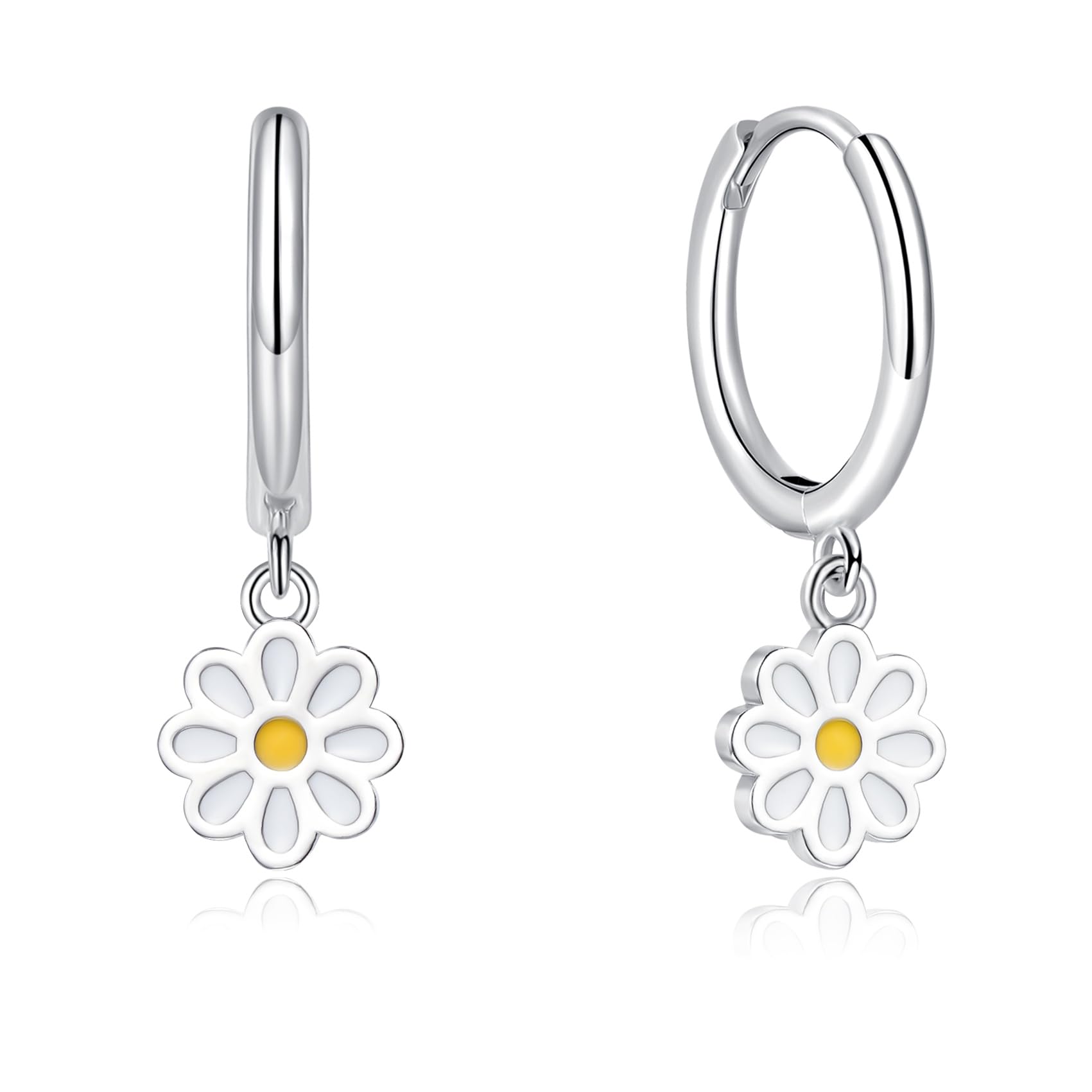 Cangall Ohrringe Silber 925 Hängend Damen, 925 Sterling Silber Creolen mit Anhänger, Hypoallergen Leichte Ohrringe Creolen Silber 925, Ohrringe Silber Schmuck Geschenke für Hochzeiten Geburtstag