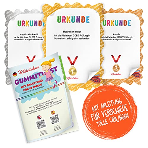 KLEINTOBER I premium Gummitwist Kinder I mit Anleitung für Spiele I Hüpfgummi I Twister I Indoor und Outdoor Spielzeug I… – Bild 7