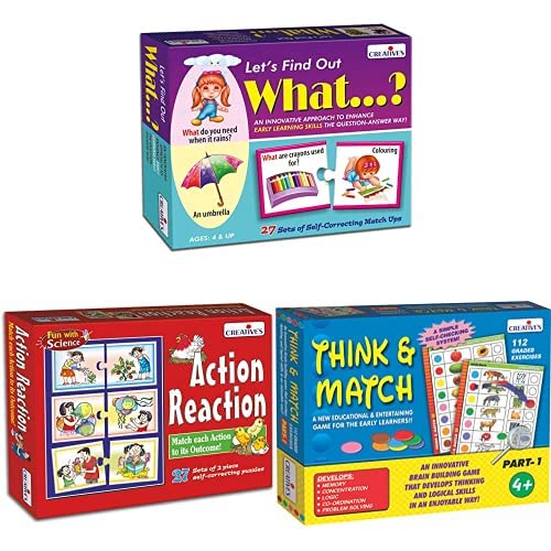Image of CRE0995 Let's Find Out What Puzzle (Multi-Color, 54 Pieces)|CRE0989 Action and Reaction Puzzle (Multi-Color, 54 Pieces)|Think and Match - 1