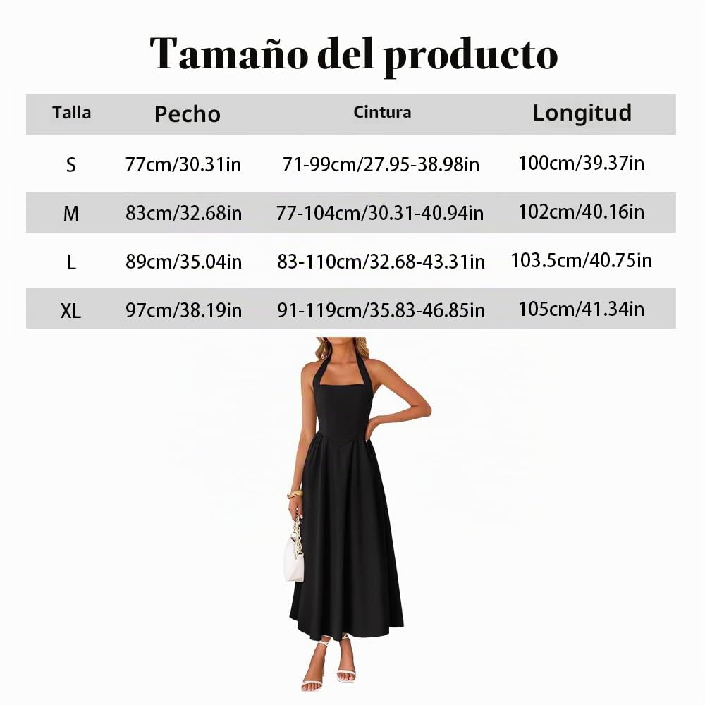 Vestido Mujer Elegante con Cuello Cuadrado Ajustado Volante Dobladillo Sexy Verano sin Manga Maxivestido para Cóctel Fiesta Noche