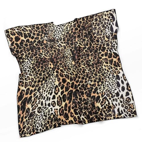 Leopard Skin Print Women's Headband Printed Breathable Lightweight Scarf Square Scarf3