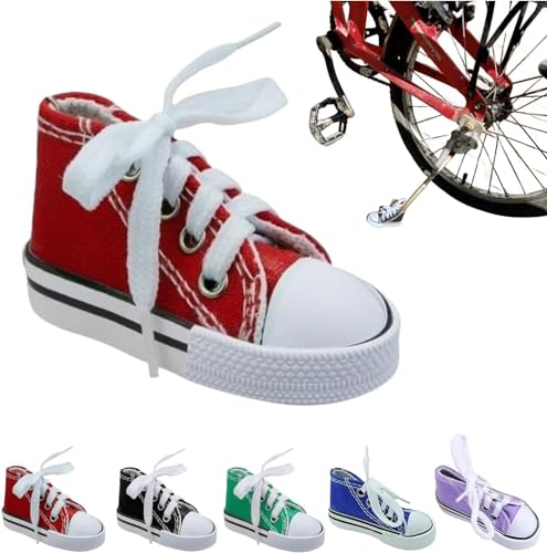 Fahrradständer, personalisierbar, Moto-Fußstütze, Kleiner Schuh, Motorrad-Seitenständer, Verlängerungspad, 1 x Motorradständer, niedlicher Mini-Canvas-Schuhe, Seitenständer, Motorradzubehör (A)