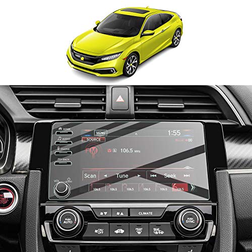 Sktu Screen Protector Foils For 2019-2021 Civic Lx Ex Touring Si Ex-L Sedan Hatchback Navigation Tempered Glass 9H Hardness Anti Glare & Scratch Honda Lcd Gps Touch Screen Protective Film (4 Buttons) #TOP6