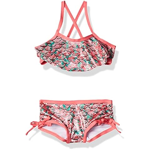Pink Platinum Baby Girls' Mermaid Print Two Piece Swimsuit, Coral, 24M US Cover