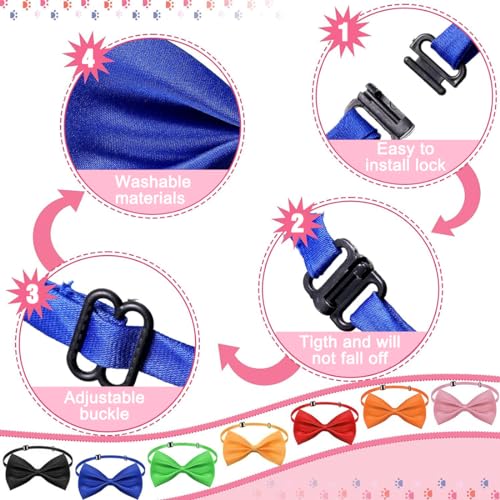 10 Stück Hundehalsbänder mit Fliege in 10 Farben - Klassische, weiche und verstellbare Halsbänder für kleine und mittelgroße Hunde sowie Katzen.