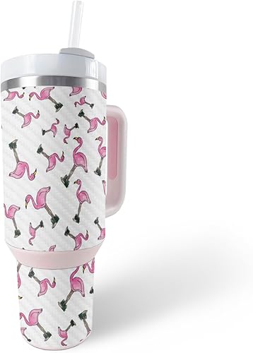 MightySkins - Skin de fibra de carbono compatible con el vaso Stanley The Quencher H2.0 FlowState de 40 onzas, verde CBD, acabado de fibra de