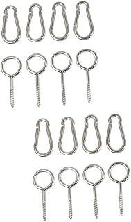 ULTECHNOVO 8 Sets Sheep Eye Hook Heavy Duty Hook Self Tapping Screws Eye Bolts Ring Eye Bolts Hanger Hammock Ceiling Hanging Hardware Fitting
