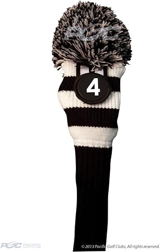 Majek #4 Hybrid Rescue Utility - Funda para cabeza de golf en blanco y negro, diseño retro clásico vintage