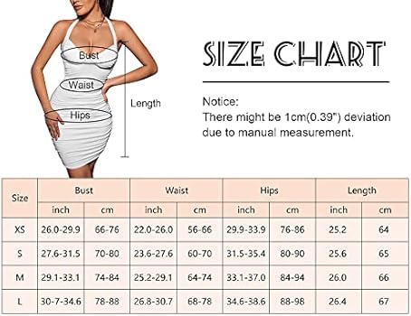 AIEOE Jurken voor dames, V-hals, haltertop, sexy, clubwear, mini-jurk, rugvrij, cocktail, maat XS-L, wit, L