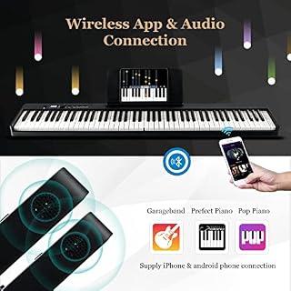 DREAMADE Clavier Électronique Pliable avec 88 Touches, Piano Numérique avec Sac de Rangement et Pupitre, Écran LCD et… - Les Beatles, Paul McCartney, John Lennon, RIngo Starr, George Harrison DREAMADE Clavier Électronique Pliable avec 88 Touches, Piano Numérique avec Sac de Rangement et Pupitre, Écran LCD et… – Image 3
