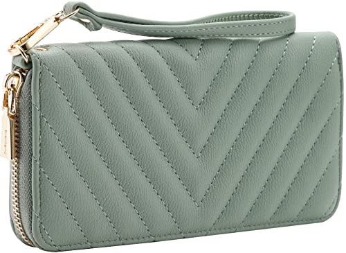 Brentano Vegan Leather Slim Single-Zipper Chevron Embroidered Wallet with Removable Wrist Strap product thumbnail 11