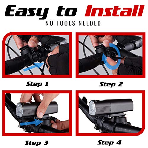 Apace Vision GlareFX Pro800 Bike Light Set USB Rechargeable - Powerful Bicycle Headlight & LED Tail Light Combo - 800 Lumens Super Bright IPX6 Waterproof MTB Road Commuter Front and Back Cycle Lights - Thumbnail 6
