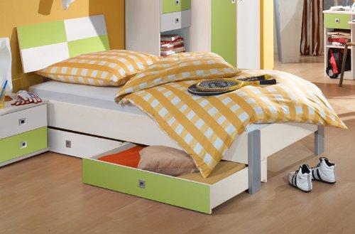 Wimex 5-tlg Jugendzimmer weiß - apfelgrün Jugendbett Nachttisch Kleiderschrank - 4260299685098 Wimex 5-tlg Jugendzimmer weiß - apfelgrün Jugendbett Nachttisch Kleiderschrank