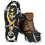 Weit Verbreitet - Unsere Schuhkrallen Anti Rutsch Schuhspikes sind ideal für verschiedene Outdoor-Aktivitäten, wie Wandern,Eisfischen,Klettern,Fastpacking,Skifahren,Trailrunning,Eiswandern,funktioniert auch gut auf vereisten Straßen,Wurzeln,Eis,Schnee,schlammige Hügel,steile Anstiege,Schlamm und nasses Gras.