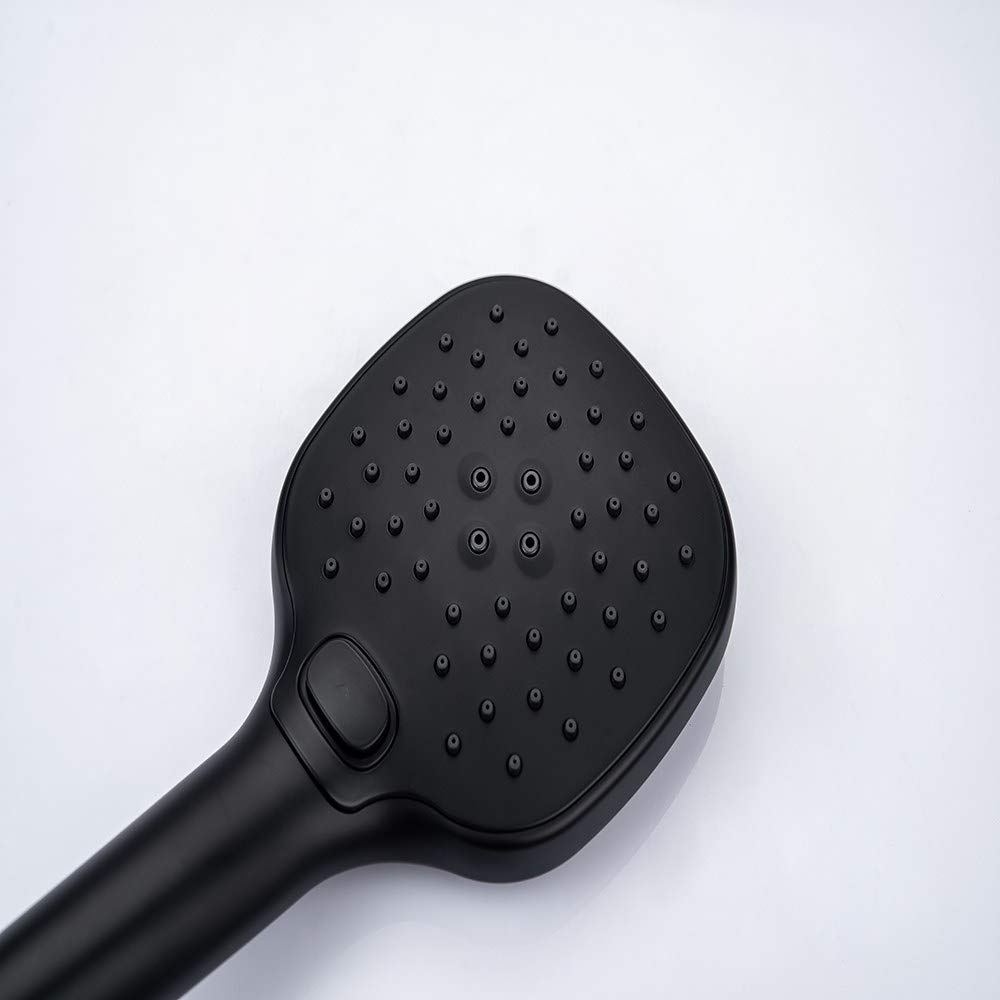 Pommeau de douche SPA chez soi avec cette pomme de douche noire haute pression 3 jets
