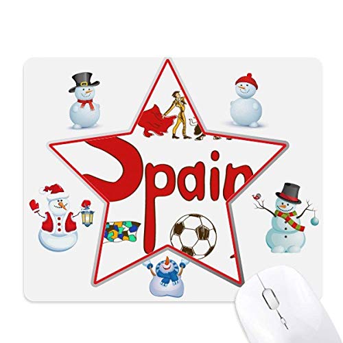Tapis de souris Noël bonhomme de neige famille étoile tapis de bureau antidérapant