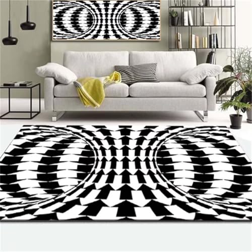 Tapis de chambre garçon noir 70x140cm lavable à motif flèche
