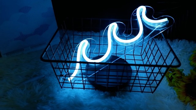Amazon.com : Wave Neon Signs for Bedroom, Ice Blue LED Neon Signs