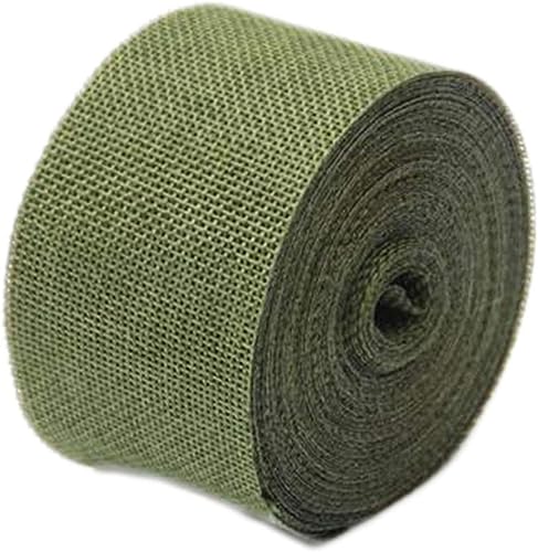 Konrunppy Cinta decorativa de yute para decoración de bodas, cinta de cáñamo gruesa, 10 m x 5 cm (verde)