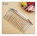Produktbild chenyou 2 Teile/Los Haarschmuck for Frauen Mädchen 20 Zähne Eingesetzte Kamm Haarkämme Liefert Stahlplatte Eisen Silber Werkzeug Headwear Stirnband (Color : Silver)
