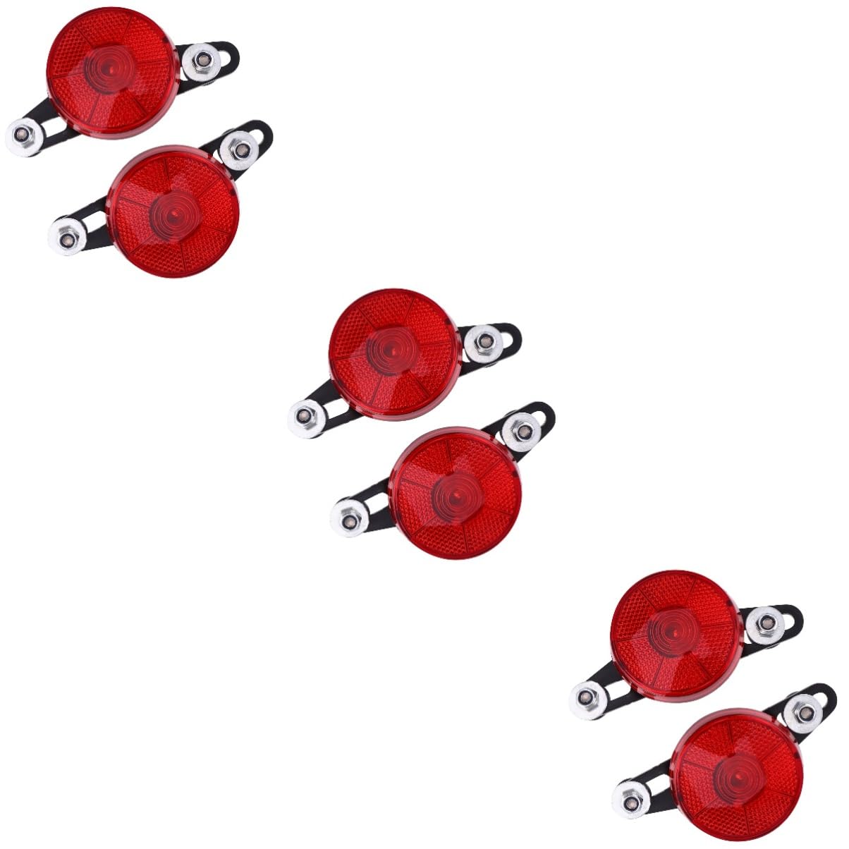 Sosoport 6piezas Luz De Advertencia Trasera para Bicicleta Lámpara De Señal Multifuncional Led Rojo Fácil Montaje Ahorro Energético del Compatible Bicicletas De Montaña y Urbanas