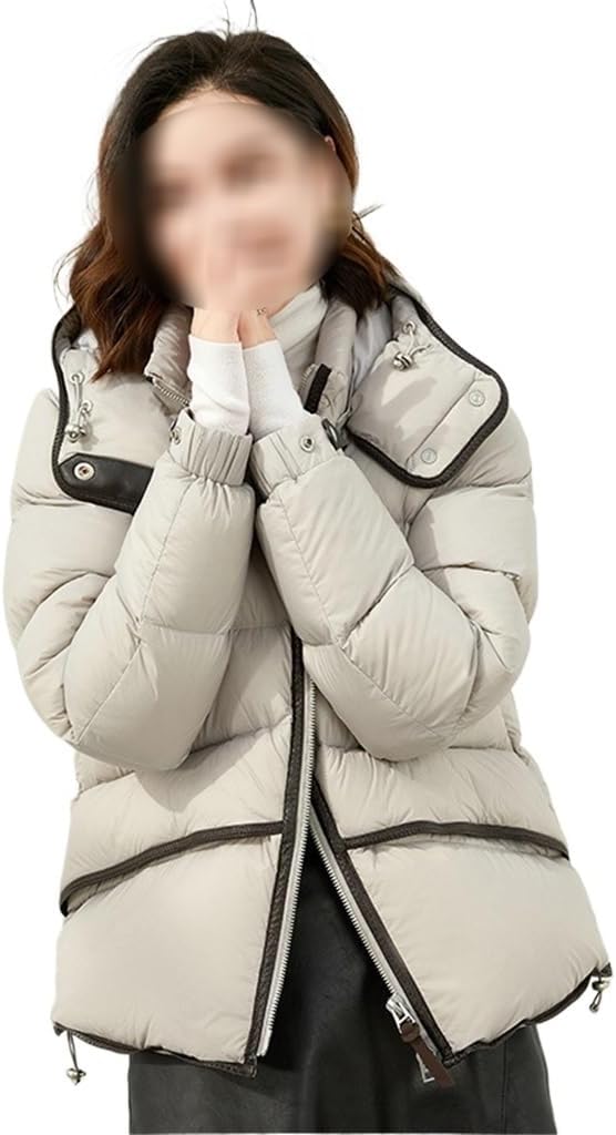 Womens Winter White Duck Down Jacket Cold-resistant Short Jacket Thickened Warm Short JDown Jacket