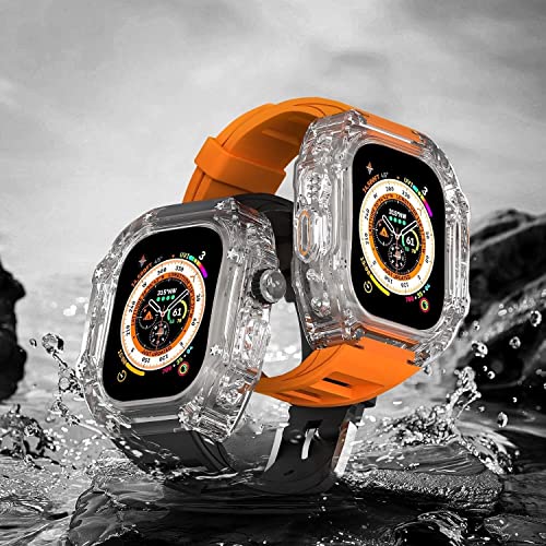 Bracelet en caoutchouc avec coque Apple Watch Ultra pour le sport et le quotidien