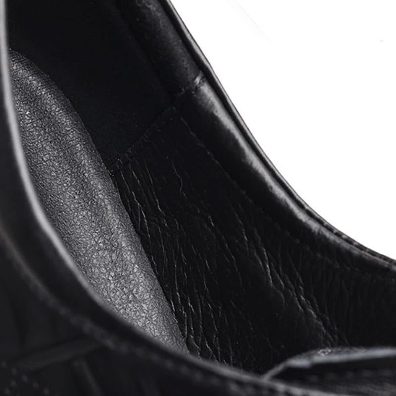 Men's Leather Shoes Casual Shoes Formal Shoes Square Toe Wedge Flat Sturdy Stitching Non-Slip Sturdy Embossed Craft