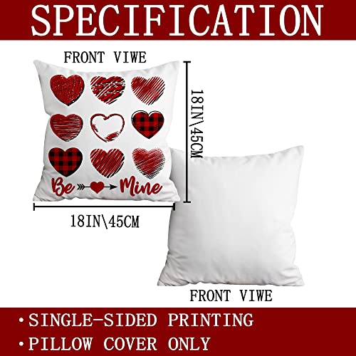Hexagram Valentines Day Pillow Covers, Valentine Pillow Covers 18X18 Red Truck Buffalo Plaid Valentine's Day Throw Pillow Covers Set Of 4 For Couch Sofa Living Room Outdoor Valentines Day Decorations #TOP3
