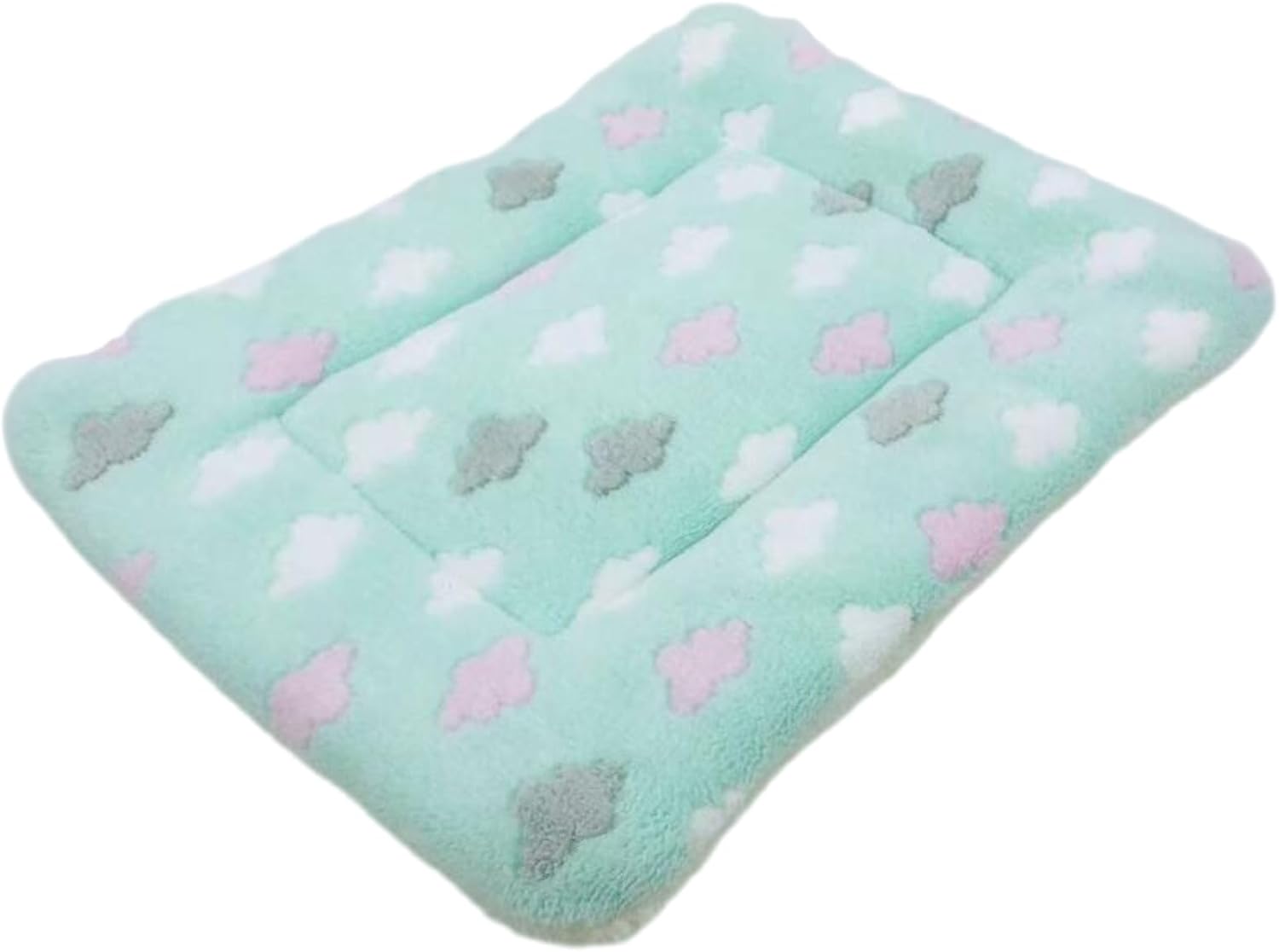 Dog Mat Pet Bed Flannel Thicken Sleeping Blanket for Puppy Cat(Green,68 * 98cm)