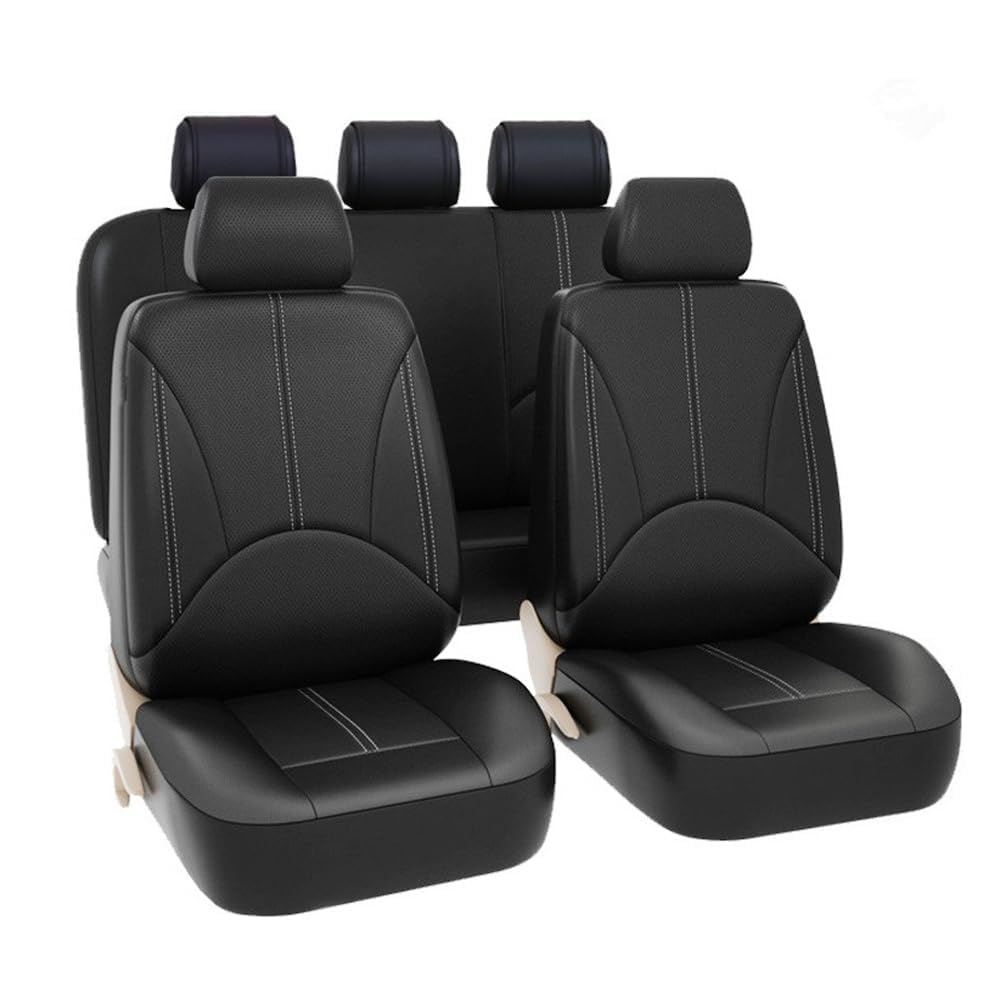 FGYLS Car Seat Covers for Hyundai Bayon Ioniq 5 NE Ioniq AE Hatchback Sedan 5Seats,Comfortable and Breathable Washable Fabric Car Seat Covers Front Seats and Rear Seat Car Seat Covers,Black