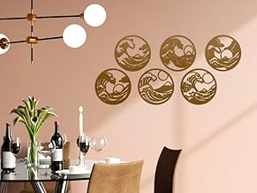 مجموعة لوحات حائط خشبية بتصميم الموجة اليابانية العظيمة