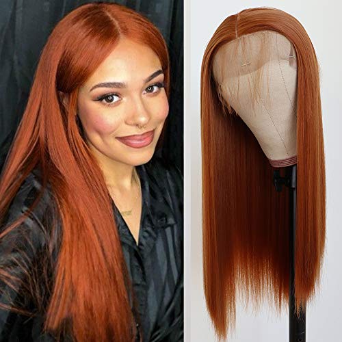 QD-Tizer Lace Front Wig Brown Color #30 Long Straight Hair Wigs Heat Resistant Fiber Hair Synthetic Wigs for Fashion Women 20inch QD-Tizer Lace Front Wig Brown Color #30 Long Straight Hair Wigs Heat Resistant Fiber Hair Synthetic Wigs for Fashion Women 20inch
