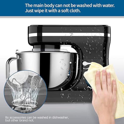 KHZKHC Food Mixer, Household Stand Mixer, Electric Dough Maker, 1000W Powerful Motor, 8 Gear Speed Adjustable,With 5Qt Stainless Steel Bowl, Dough Hook, Beater, for Restaurant, Kitchen - Image 4