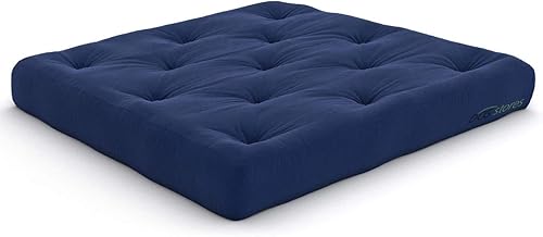 Miniatura 122 de Nirvana Futons Colchón de futón completo de 6 pulgadas, sarga azul marino, fabricado en Estados Unidos Azul marino (Navy Twill),Negro (Black