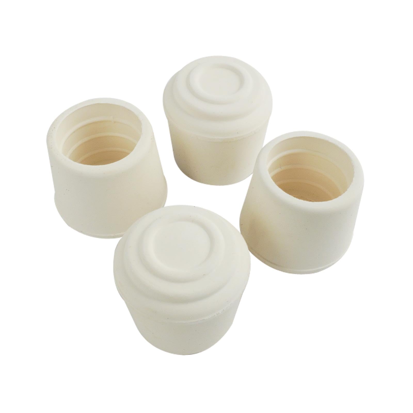 SOFTTOUCH 4441695N 1 Inch Rubber Chair Leg Tip Replacement White, 4 Pack