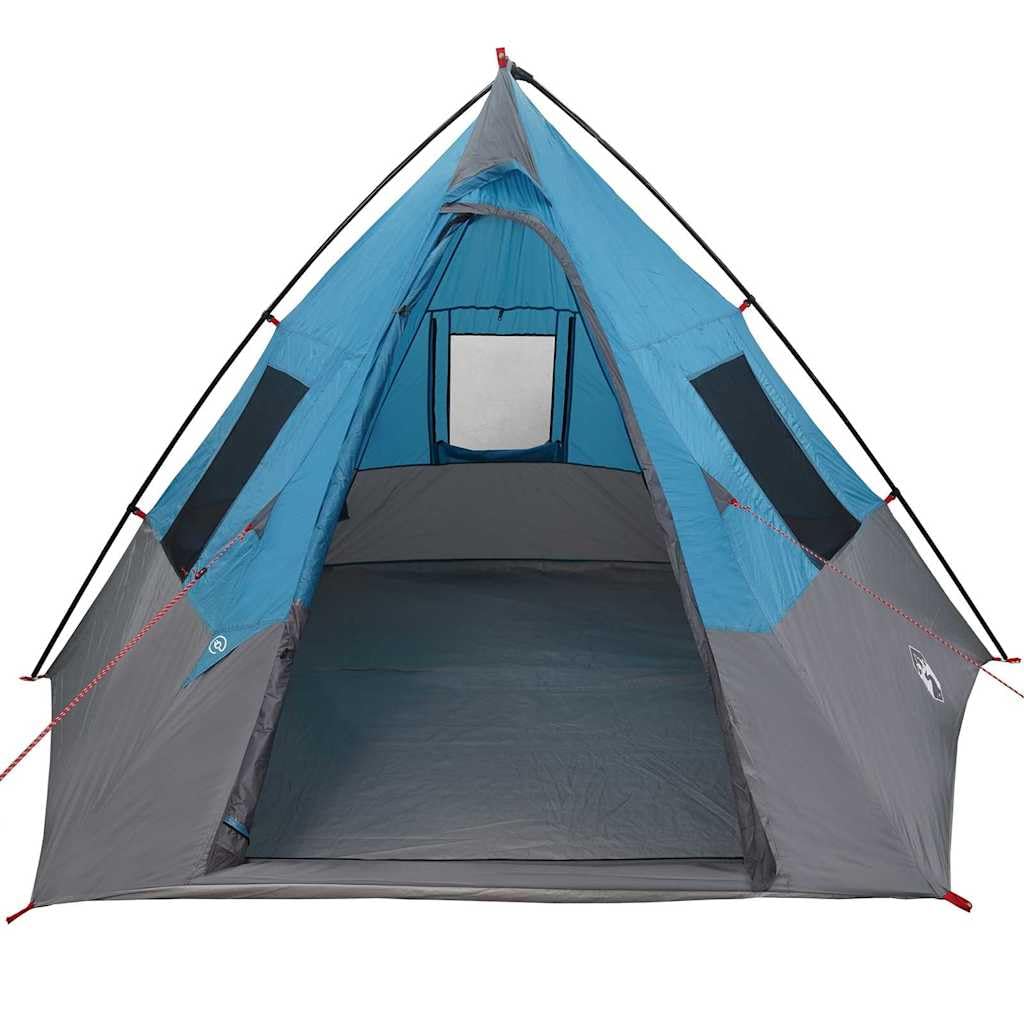 Mhdvray Tipi Zelt für 6 Personen, Campingzelt Familienzelt, Gruppenzelt mit Kabelzugang und Haken, Outdoor-Unterkunft für Camping und Garten, 383 x 338 x 217 cm, Blau Sport & Freizeit