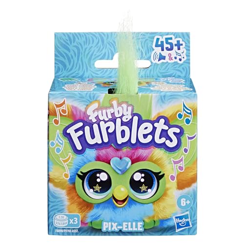 image for Furby Furblets Pix-Elle Mini Friend, 45+ Sounds, Gamer Music & Furbish