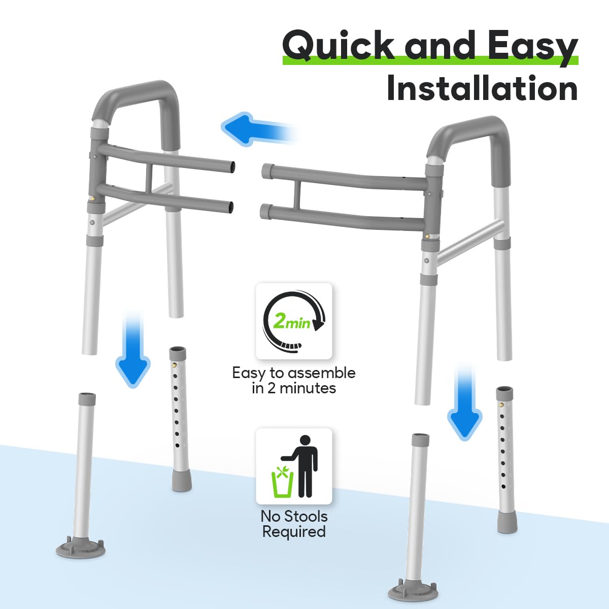 Delog Toilet Safety Rail - Secure & Adjustable -4 Delog Toilet Safety Rail - Secure & Adjustable -4