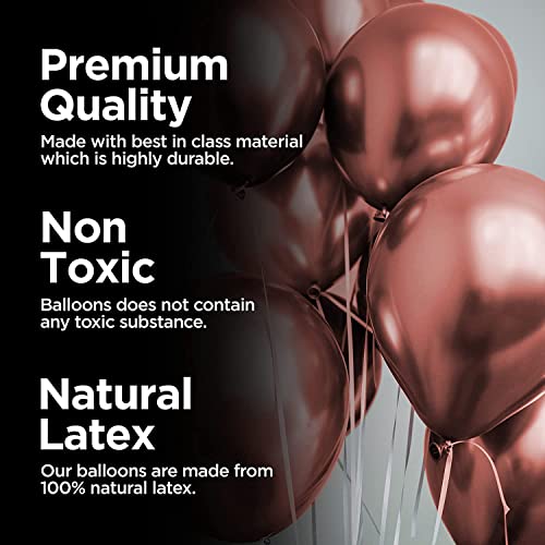 Image of Just Party 25Pcs Silver & 25Pcs Rose Gold Metallic Chrome Balloons with Shiny Surface For Birthdays /Anniversary /Engagement /Baby Shower /bachelorette Party Decorations (Pack of 50)