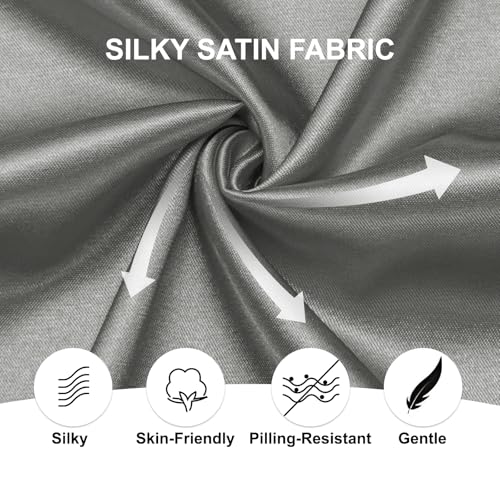 Image of Hi-Tie Men's Silk Satin Dress Shirts Long Sleeve Shiny Casual Button Up Shirts Luxury Party Disco Prom Wedding Shirt