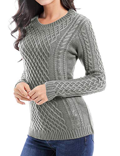 Image of v28 Women Crew Neck Knit Stretchable Elasticity Long Sleeve Sweater Jumper Pullover