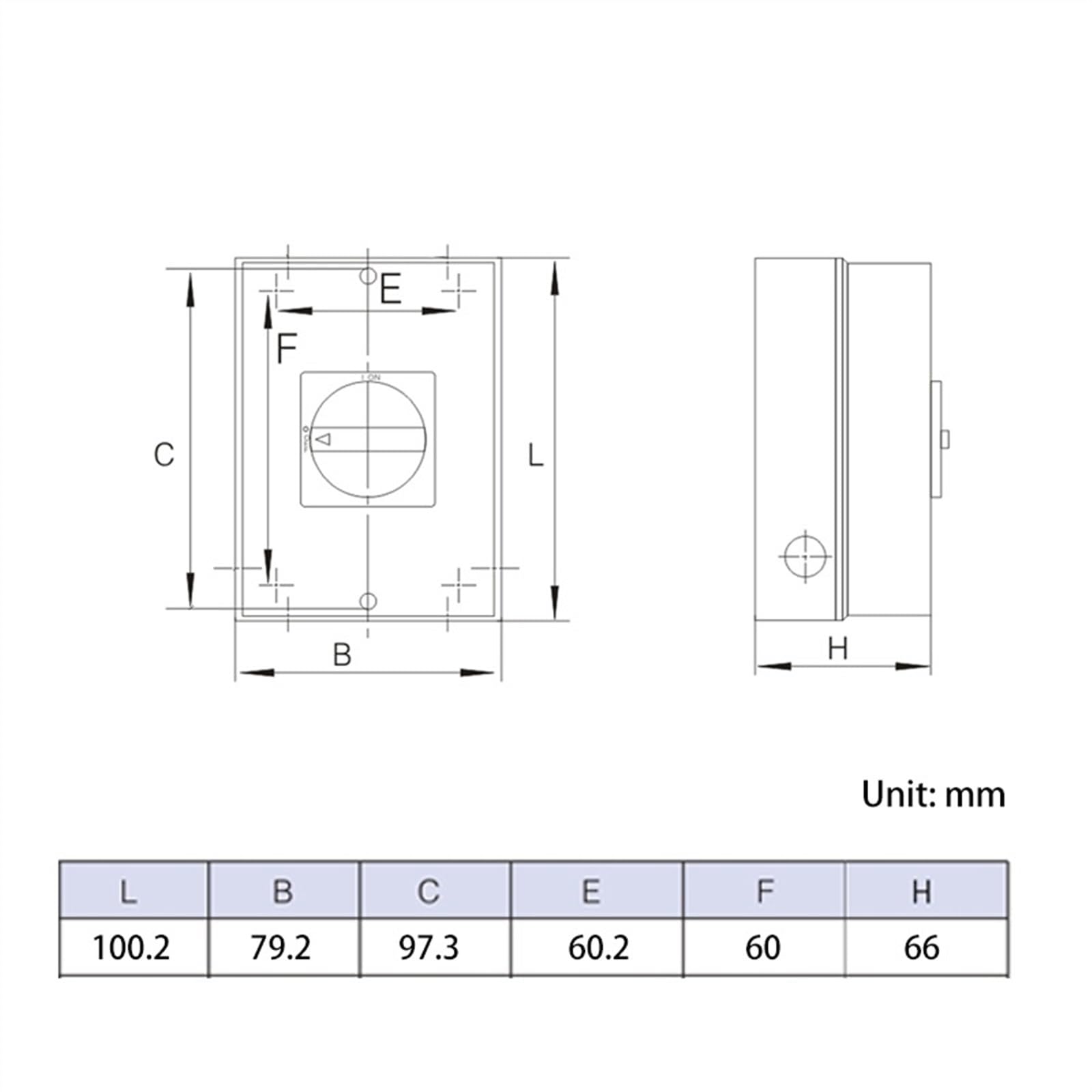 Interruptor aislador Yaming, candado fijo giratorio con carcasa impermeable, 32A, 690V, 3 fases, 2 posiciones, YMD11-32D de encendido y apagado 3P