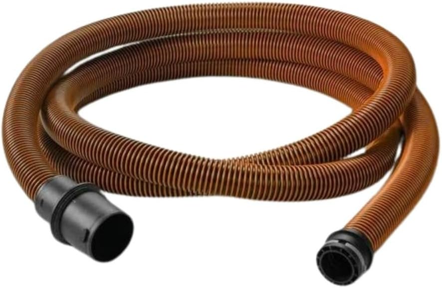 Fein Anti-Static Suction Hose For Turbo Vacuum Cleaners - Electrostatically Conductive Design In Striking Orange-Black - 1-3/8 Inch Diameter, 13 Feet Length - 31345120010